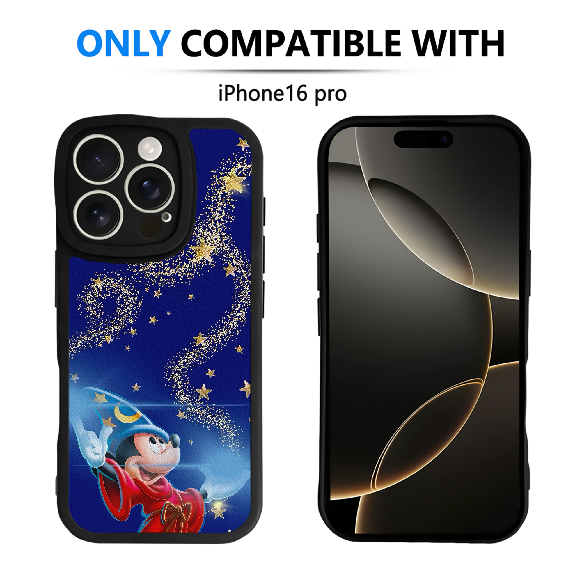 （画像用） ミッキーマウス Mickey Mouse 【iPhone 16シリーズ対応】シリコンスマホケース（レザー調） 材質：シリコン